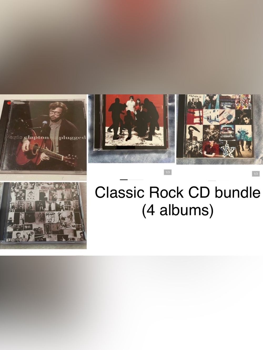 4-CD Lot Rolling Stones U2 White Stripes Eric Clapton Classic Rock